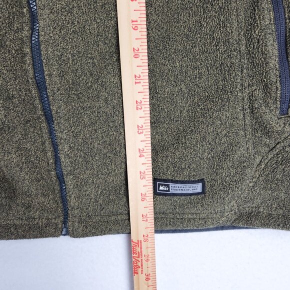 REI Vest Mens XL Green Brown Polartec Full Zip Fleece Lightweight Outdoor Casual - Picture 6 of 13